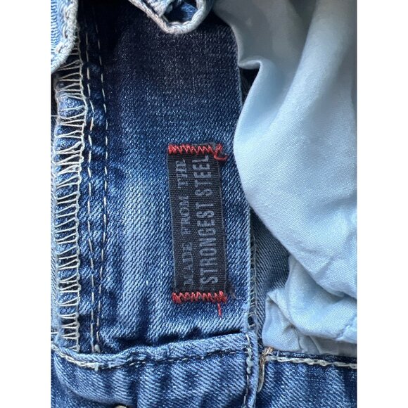 Axel Mens Jeans W33 L32 Vintage Blue Distressed Straight Fit Denim Pants Durable - Picture 6 of 9